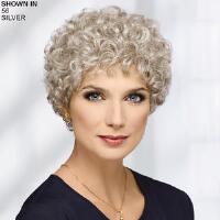 Your wish is certain to be granted in this natural looking, feather light wig. Classic curls keep their shape all day thanks to the easy care synthetic fiber construction. Permalift and Permatease technologies provide volume and fullness without adding weightwhile the open ear tabsnbsp;allow you to easily wear eyeglasses or sunglasses. nbsp;Hand tied crown offers a more natural look. Discover lively curls that spring to life with a quick tousle. Length: 3. 5 Front, Top and Crown; 3 Upper Back; 2. 75 Sides; 2. 25 Nape. Weight: 2. 3 oz.